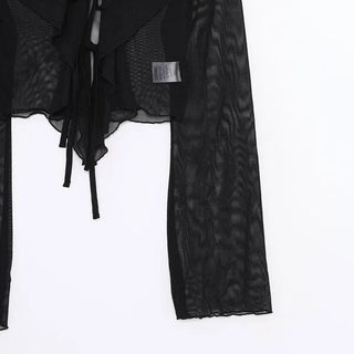 Frilled blouse cardigan