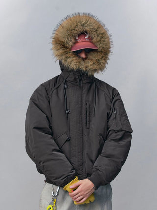 [Monterest] N2B Hooded Down Jacket with Fur Trim