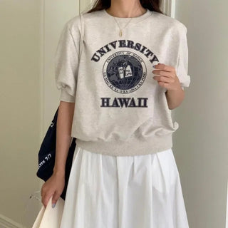 Uni Short-Sleeve Oversized Sweatshirt