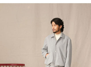 [CULTUM] Knit Collar Snap Button Jacket