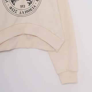 Circle Lettering Crop Sweatshirt