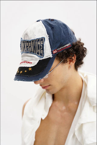 [MASONPRINCE] Distressed Patch Baseball Cap