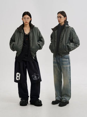 [MASONPRINCE] Sand-washed Boxy Workwear Padded Jacket