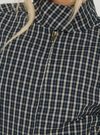 Aura Jacket Navy / Lemon Plaid