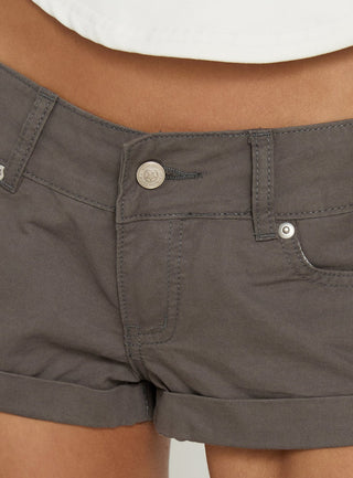 Shaskiah Low Rise Micro Shorts Charcoal