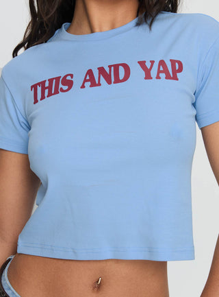 This And Yap Graphic Top Blue  Red