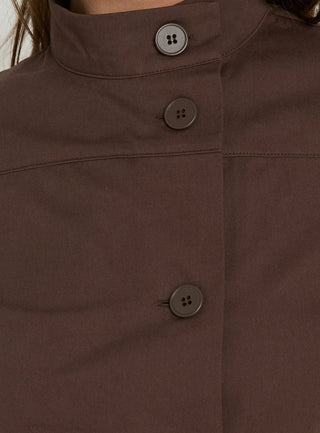 Big Moves Funnel Neck Asymmetrical Top Brown