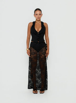 Marenya Lace Maxi Skirt Black