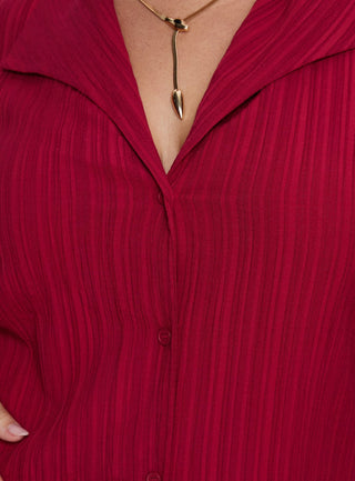 Beatris Long Sleeve Top Red Curve