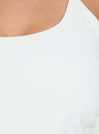 Kasper Cinched Longline Tank Top White Curve