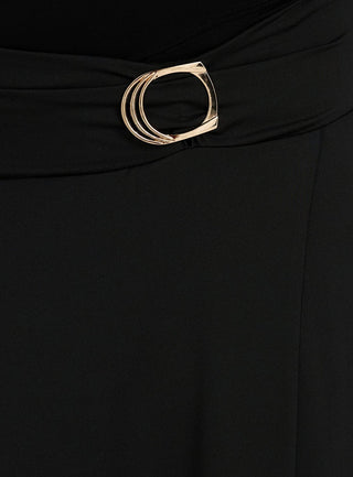 Nola Hardware Slit Maxi Skirt Black Curve