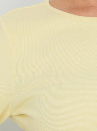 Elaia 3/4 Sleeve Top Yellow Curve
