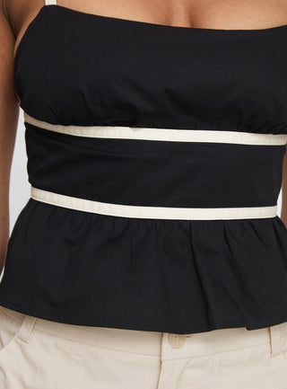 Daxon Top Black  Cream