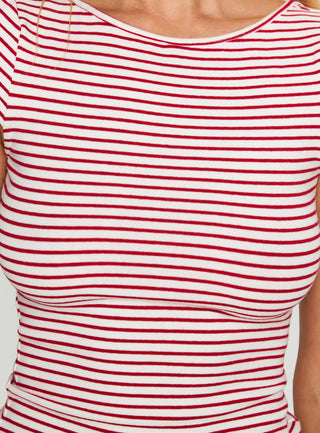 Drives Me Crazy Backless Top Red Stripe