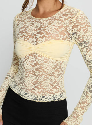 Midnight Long Sleeve Top Vanilla Custard