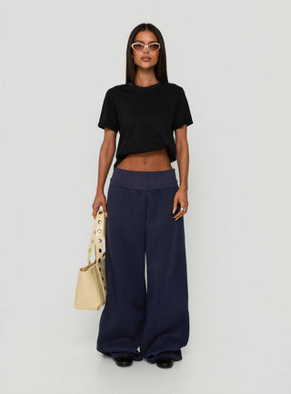 Lockie Foldover Baggy Sweatpants Navy