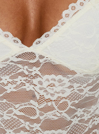 Arria Sheer Lace Top Cream