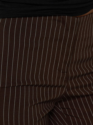 Kinkirk No Waist Flared Pants Chocolate Pinstripe