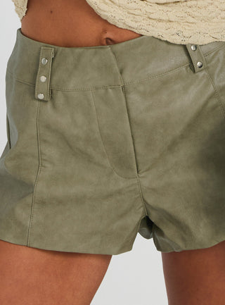 Kenickie Stud Micro Shorts Khaki