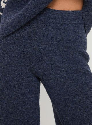 Alpine Knit Pants Navy  Cream