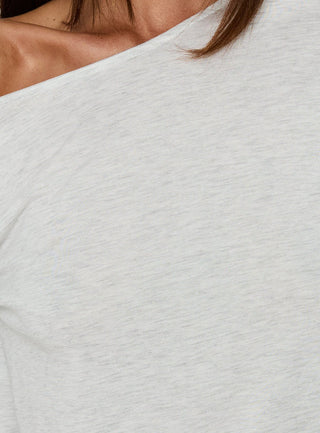Romma Backless Slouchy Short Sleeve Top Grey Marle