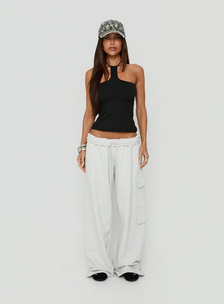 Charlottie Halter Keyhole Neckline Top Black