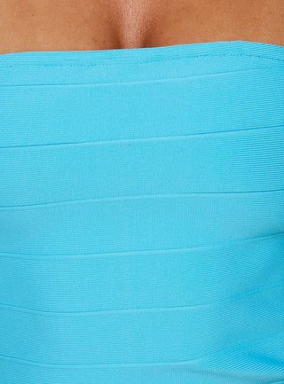 Alyzza Strapless Bandage Mini Dress Blue Topaz