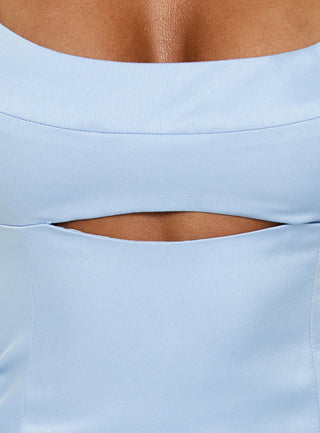 Donnarose Draped Panelled Mini Dress Blue
