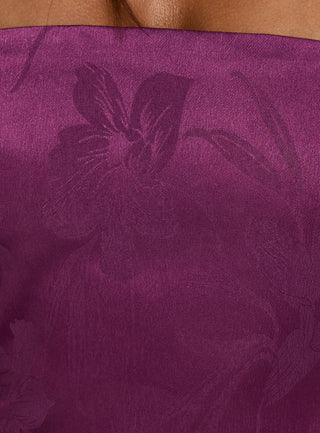 Ramie Strapless Mini Dress Plum