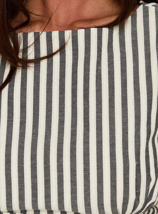 Gracea Gathered Waist Romper Stripe