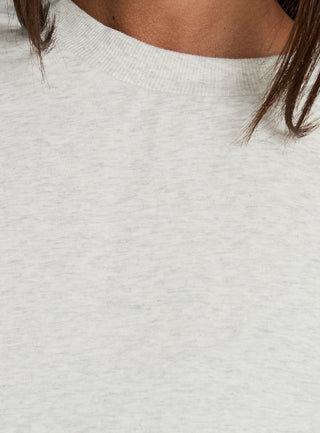 Settle Down Long Sleeve Top Grey Marle