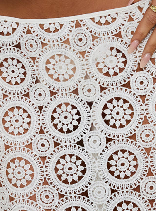 Starting Fresh Crochet Maxi Skirt White