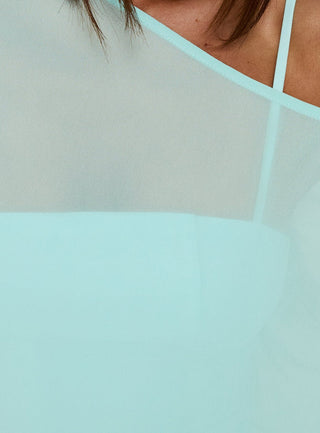 Senzo Chiffon Poncho Top Blue