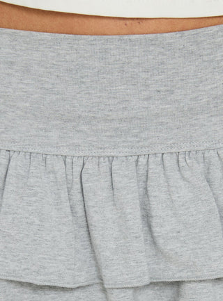 Sabrena Tiered Mini Skirt Grey Marle