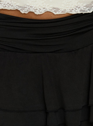 Kaelina Ruched Frill Skort Black