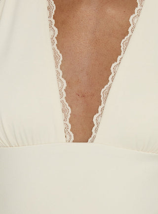 Almeria Lace Detail Halter Maxi Dress Butter