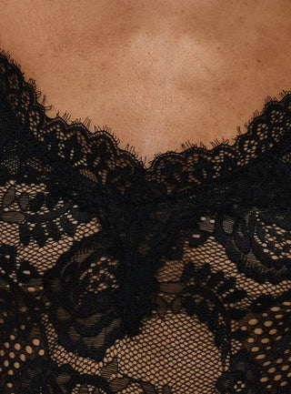 Rorah Sheer Lace Maxi Dress Black