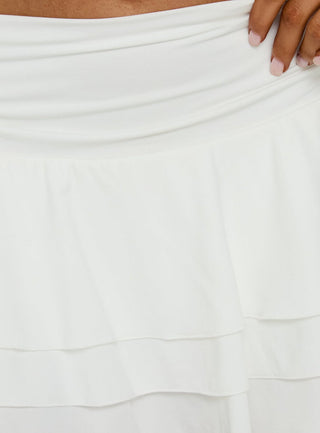Kaelina Ruched Frill Skort White