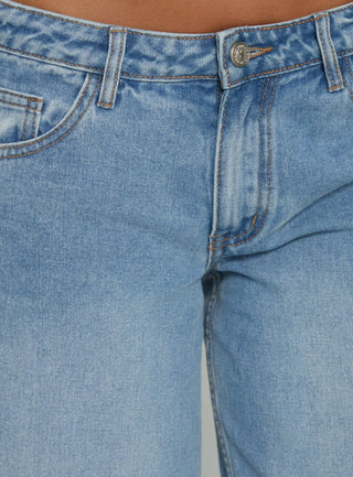 Ramos Low Rise Denim Jeans Bright Blue Wash