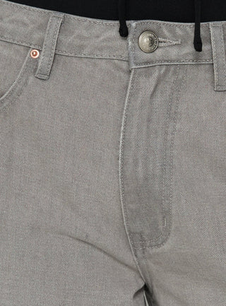 Naylor Mid Rise Wide Leg Jeans Light Grey Wash