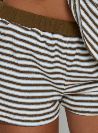 Selvina Terry Towelling Shorts Multi Stripe