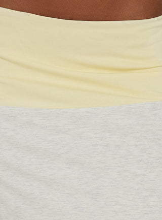 Irisah Splice Midi Skirt Yellow / Grey Marle