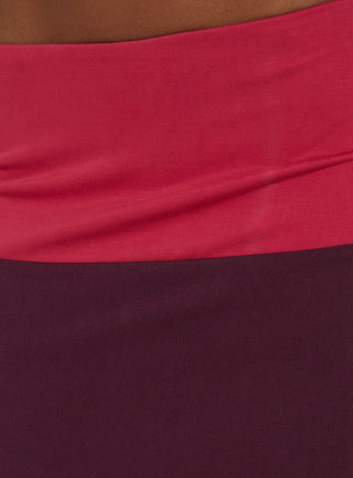Irisah Splice Midi Skirt Red / Plum