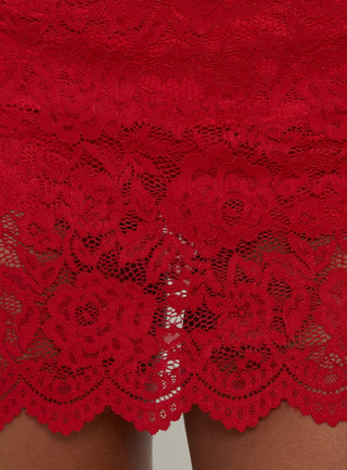 Gianna Lace Skort Red