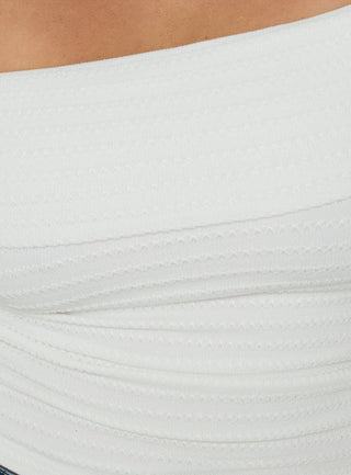 Ausha Off Shoulder Top White Stripe Curve