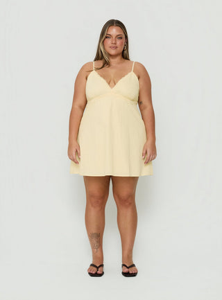 Lunya Mini Dress Lemon Curve