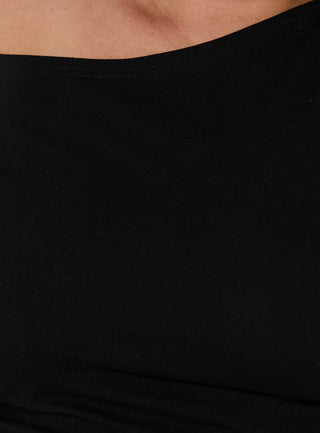 Avriana Off Shoulder T-Shirt Mini Dress Black Curve