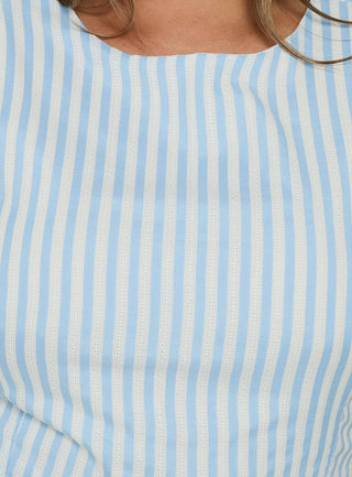 Yumiko Playsuit Blue Stripe Curve
