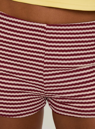 Wylie Micro Shorts Red  White Stripe
