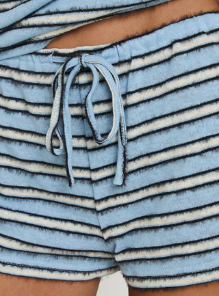 Meradith Tie Waist Shorts Blue Stripe